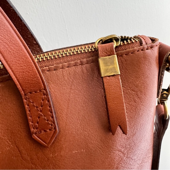 MADEWELL Leather Zip-Top Transport Crossbody Bag in English Saddle - Picture 6 of 16